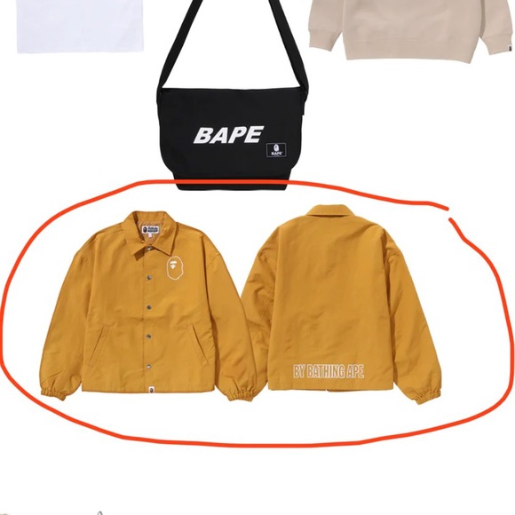 New Women’s Bape A Bathing Ape Yellow Jacket Size Small - Picture 2 of 6